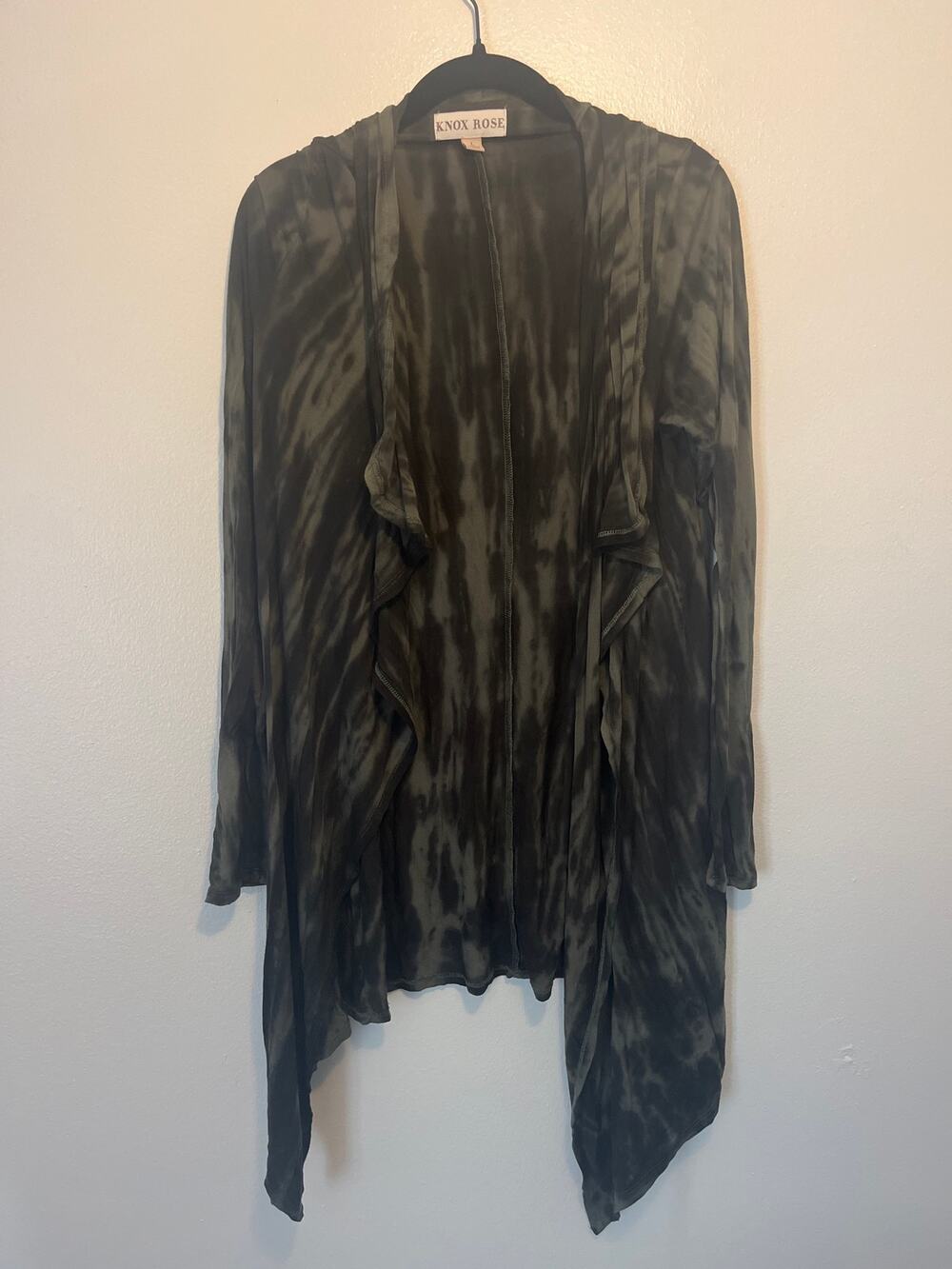 Knox Rose Green Tie Dye Duster Kimono Boho Western Large